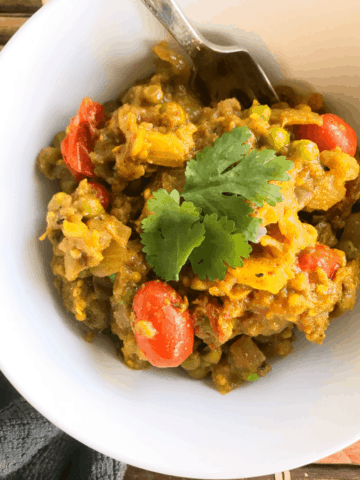 Paleo eggplant tomato stew low carb