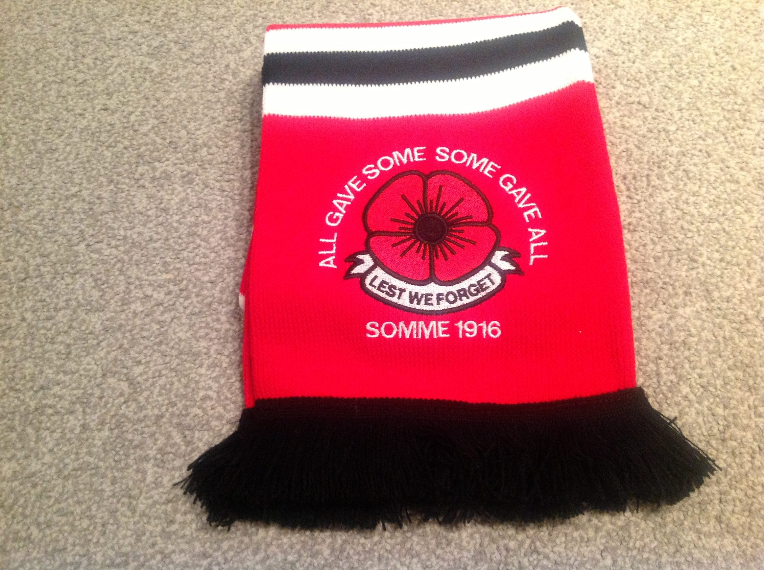 Bournemouth AFC Embroidered Poppy Scarf. The Flagman