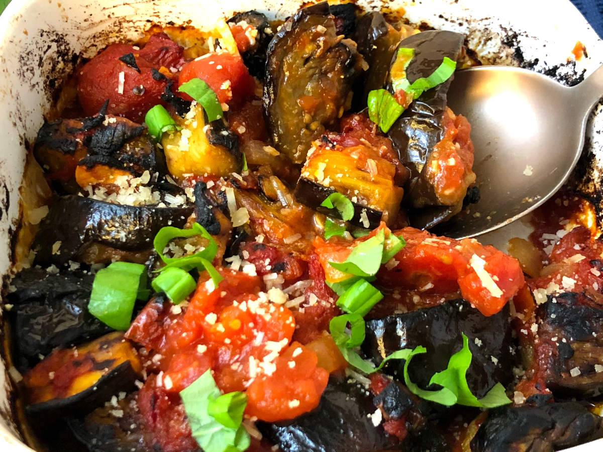 Roasted Eggplant Marinara With Basil and Parmesan The Flavor Dance