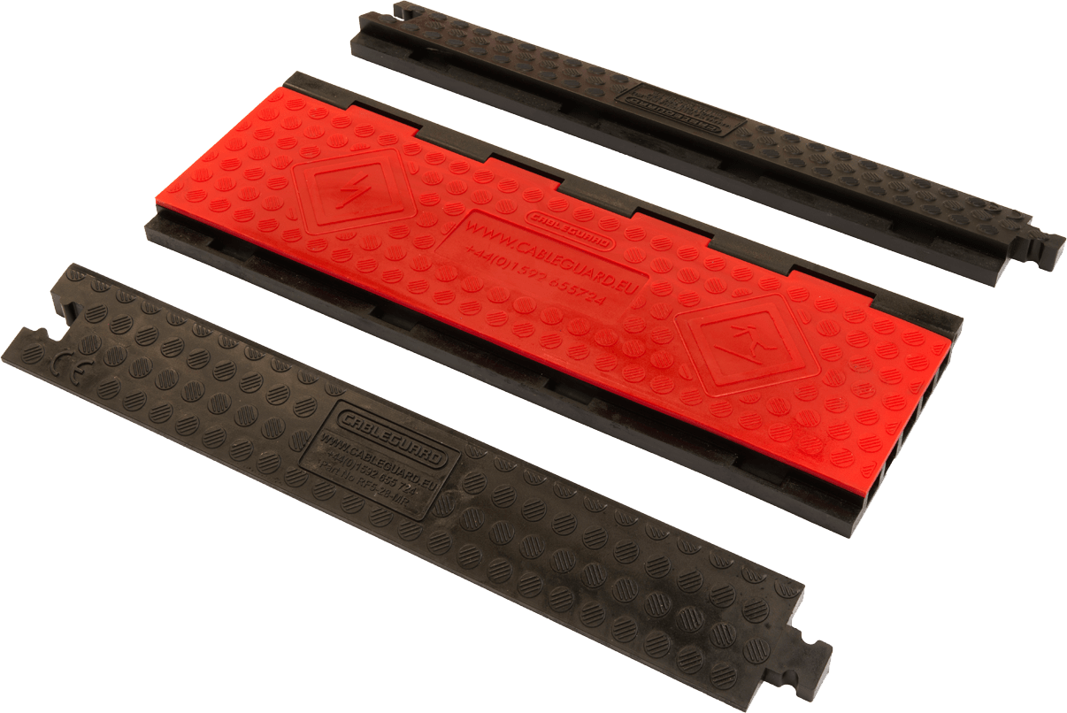 Complete Red Floor Modular 3Channel Cable Guard System The Floorbox
