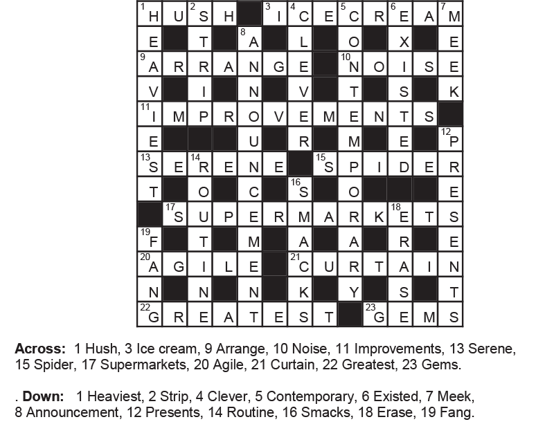 Crossword Solution: January 2022 - Focus Magazines