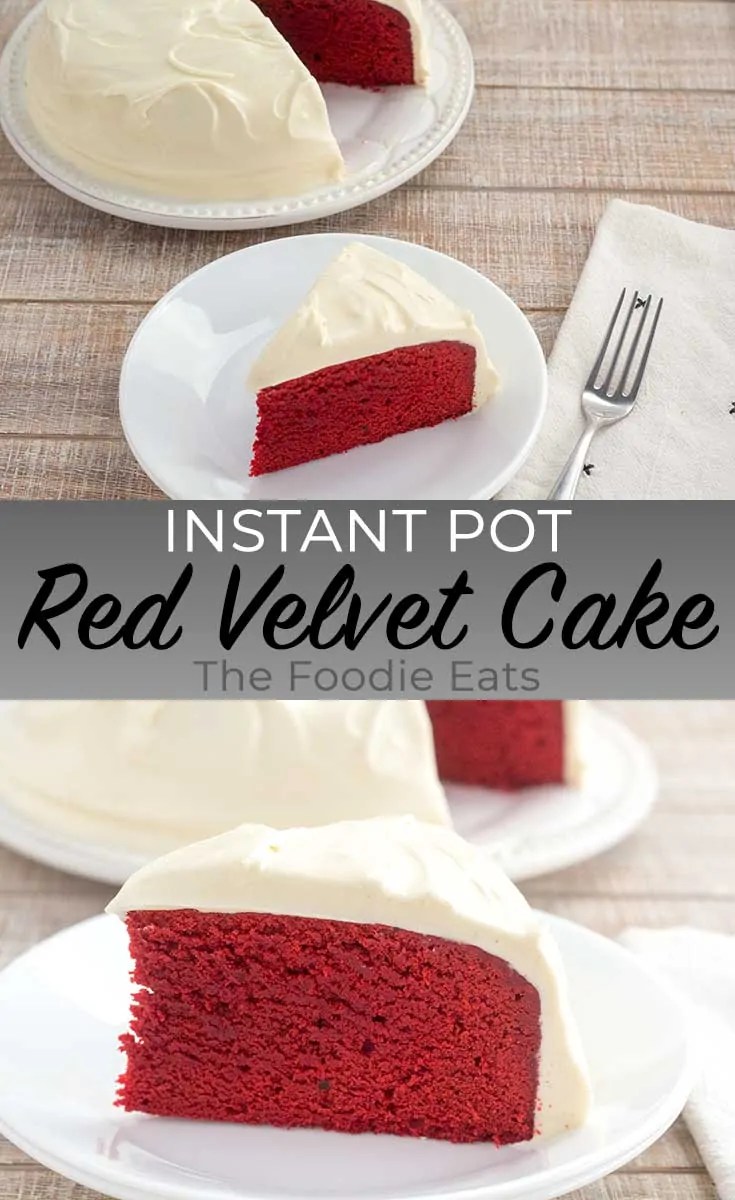 Instant Pot Red Velvet Cake w/ Kahlua & Bailey's Cream Cheese Frosting