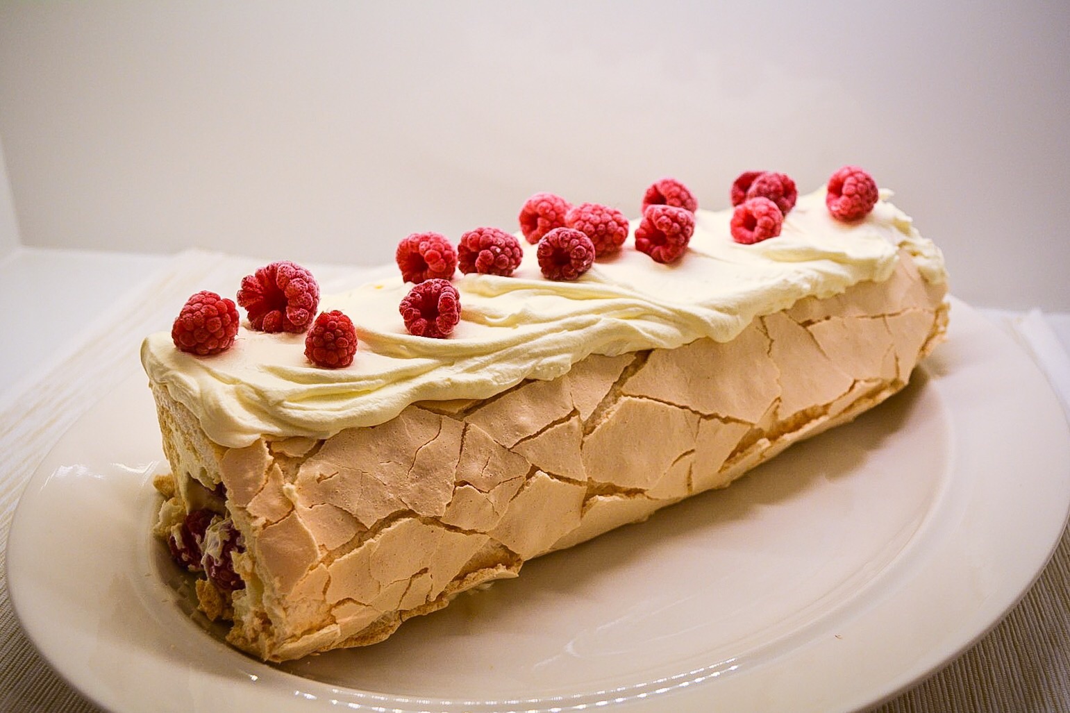 Meringue Roulade with Raspberries and Rose Water The Food Obsessive