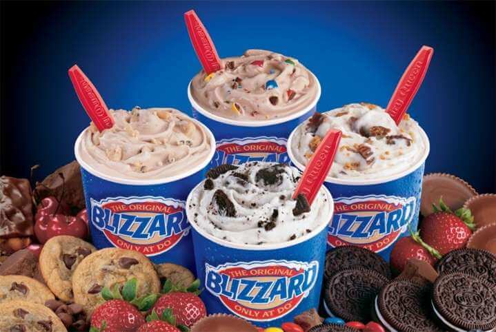 Menu di Dairy Queen