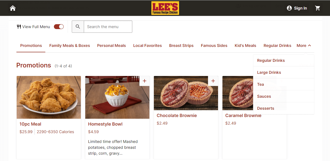 Lee’s Famous Recipe Chicken Menu With Prices [Updated August 2024