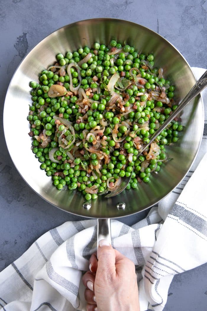 Peas and Pancetta Easy Holiday Side The Forked Spoon