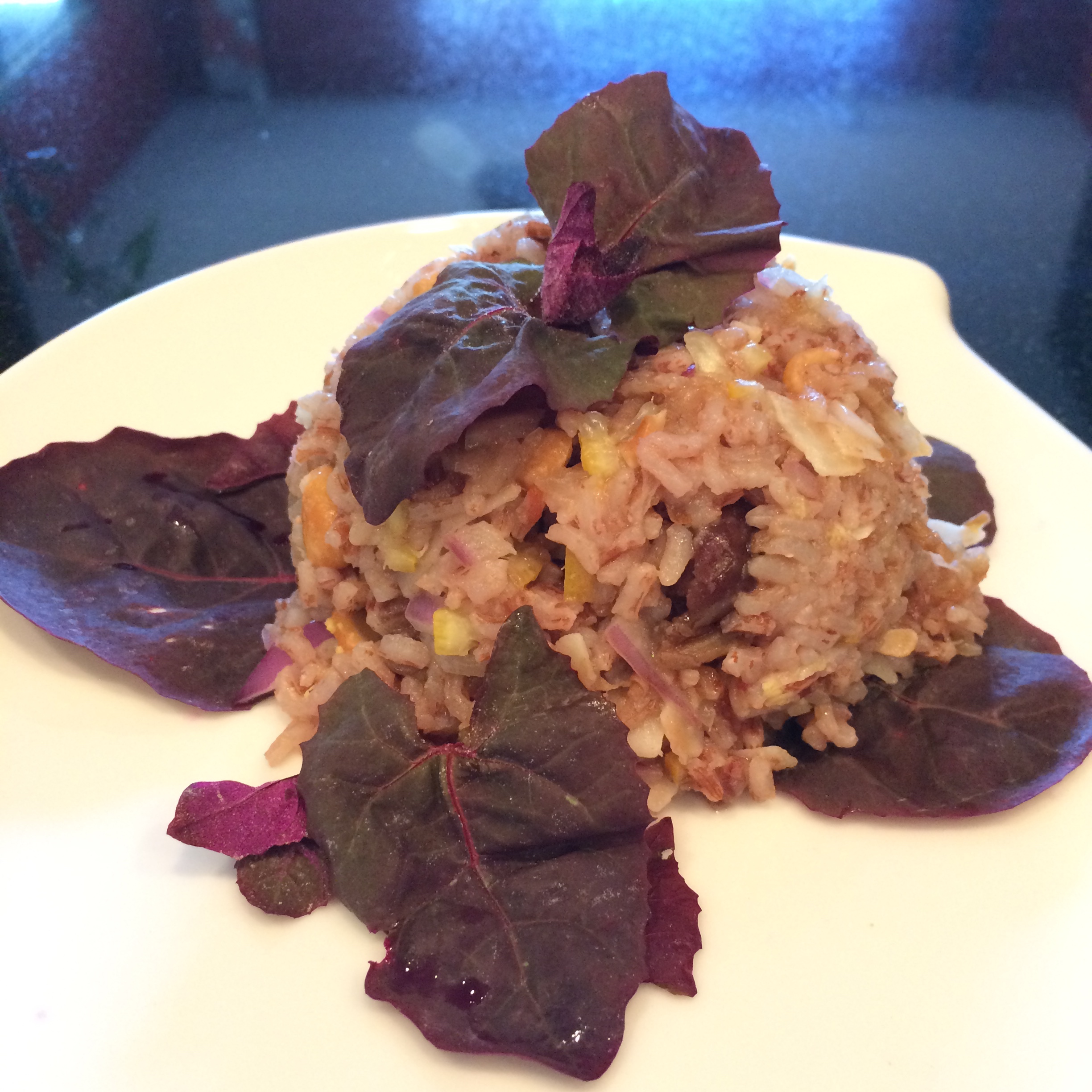 Delicious Madagascar Pink Rice with Limequats, Dates and Toasted
