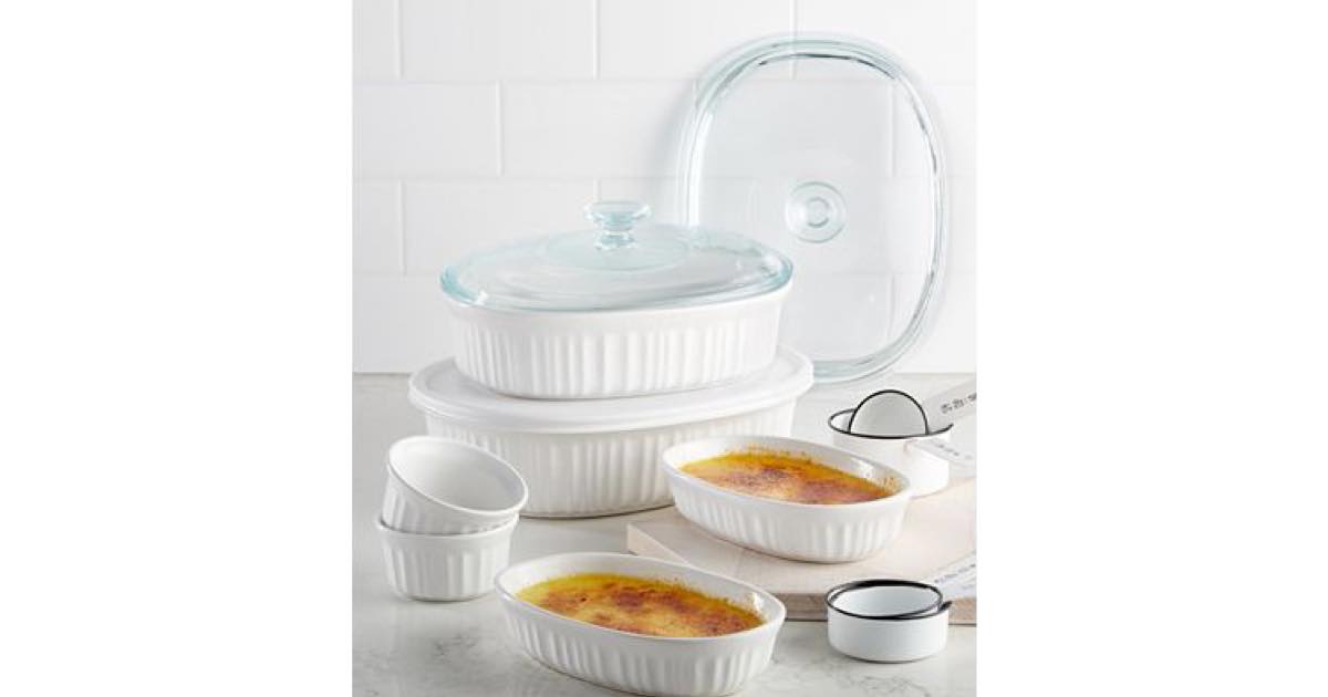 Macy's Corningware French White 10Pc. Bakeware Set 39.99 + FREE