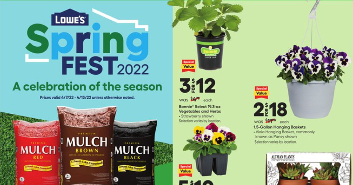 Lowe's SpringFest starts April 7th, 2022 The Freebie Guy® ️️️