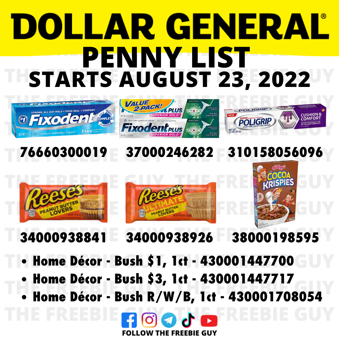 Dollar General Penny List For August 23, 2022 The Freebie Guy®
