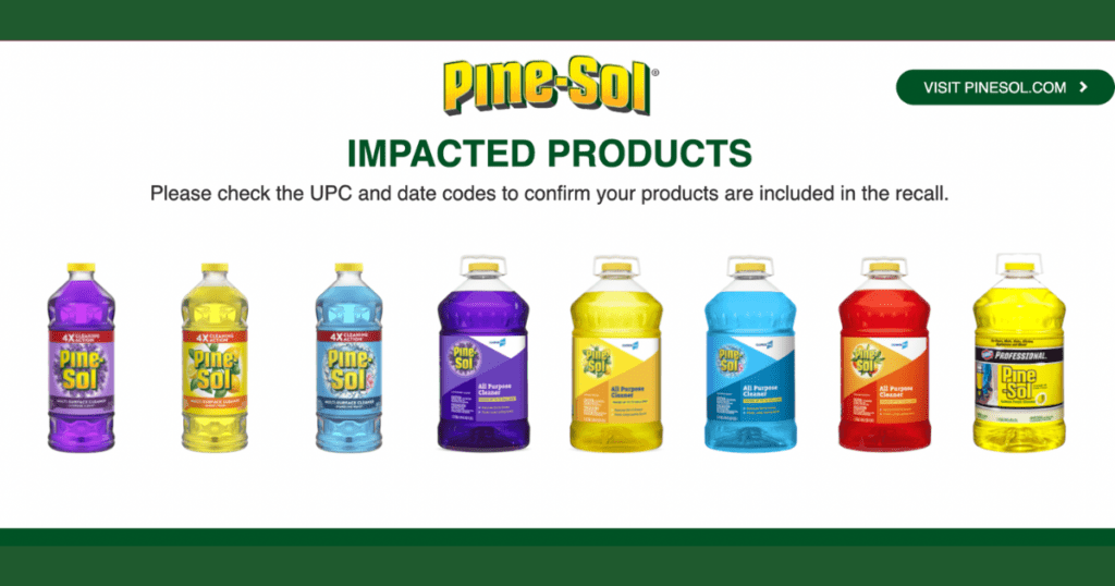PineSol Recall On Select Products The Freebie Guy®