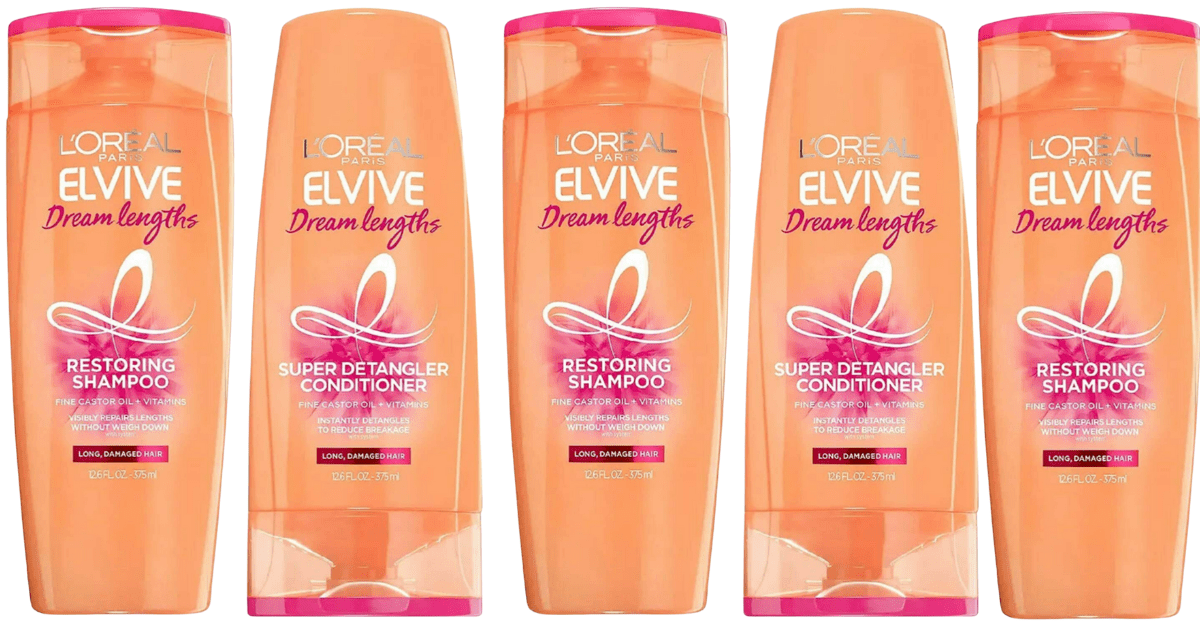 TWO Bottles of L'Oreal Paris Elvive Shampoo or Conditioner ONLY 1.80