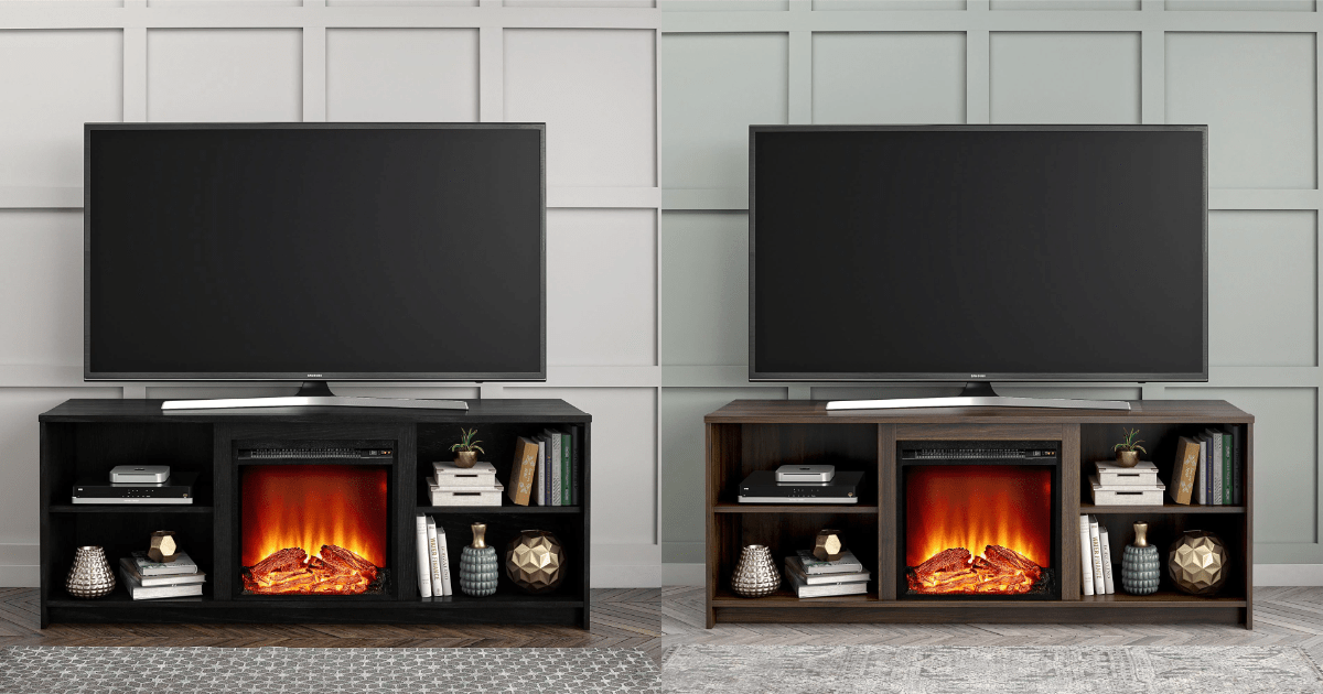 Walmart Mainstays Fireplace TV Stand for TVs up to 65" Only 139