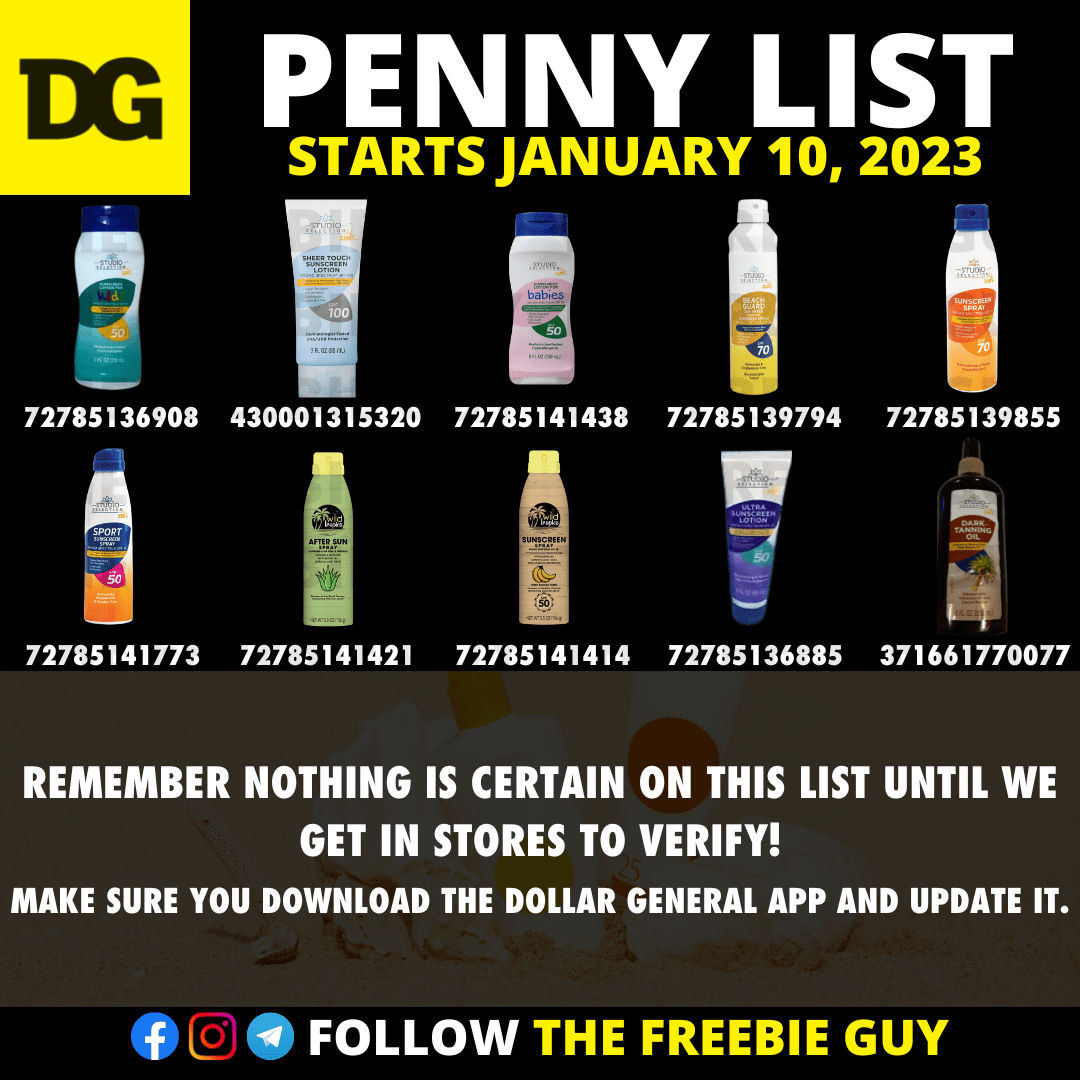 Dollar General Penny List for January 10, 2023 - The Freebie Guy®