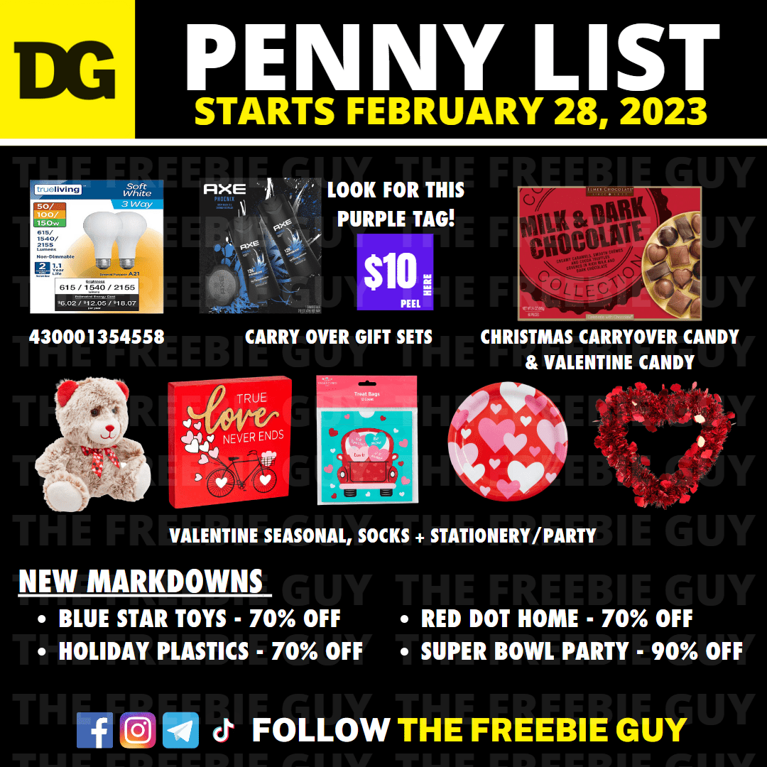 Dollar General Penny List for February 28, 2023 - The Freebie Guy®
