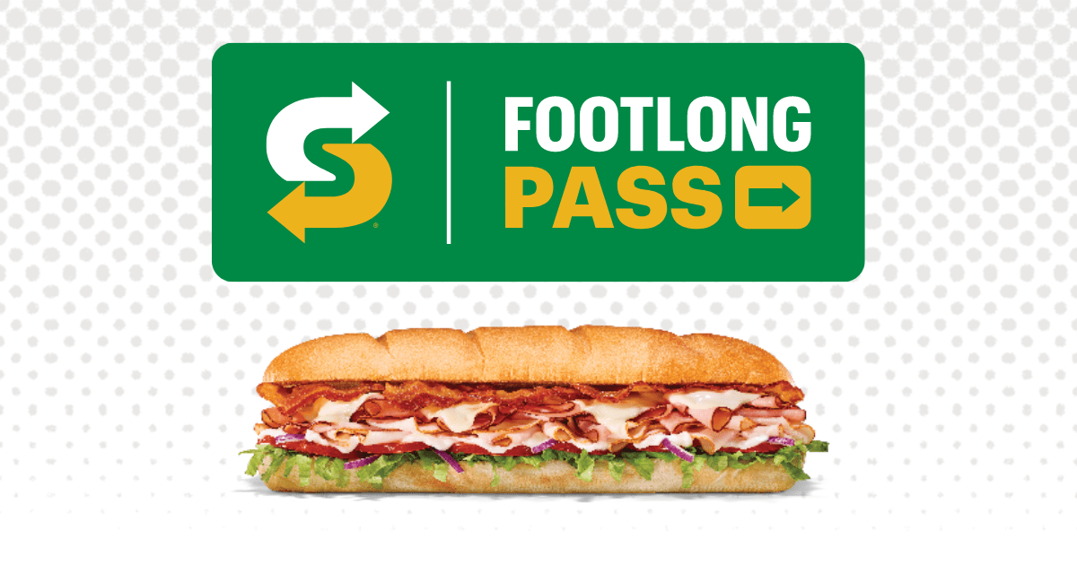 Subway Footloong Pass Returning [FIRST 250,000] The Freebie Guy® ️️️