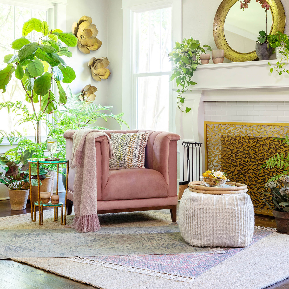 Cotton Printed Rug, Nutmeg, 3' x 5' The French Table