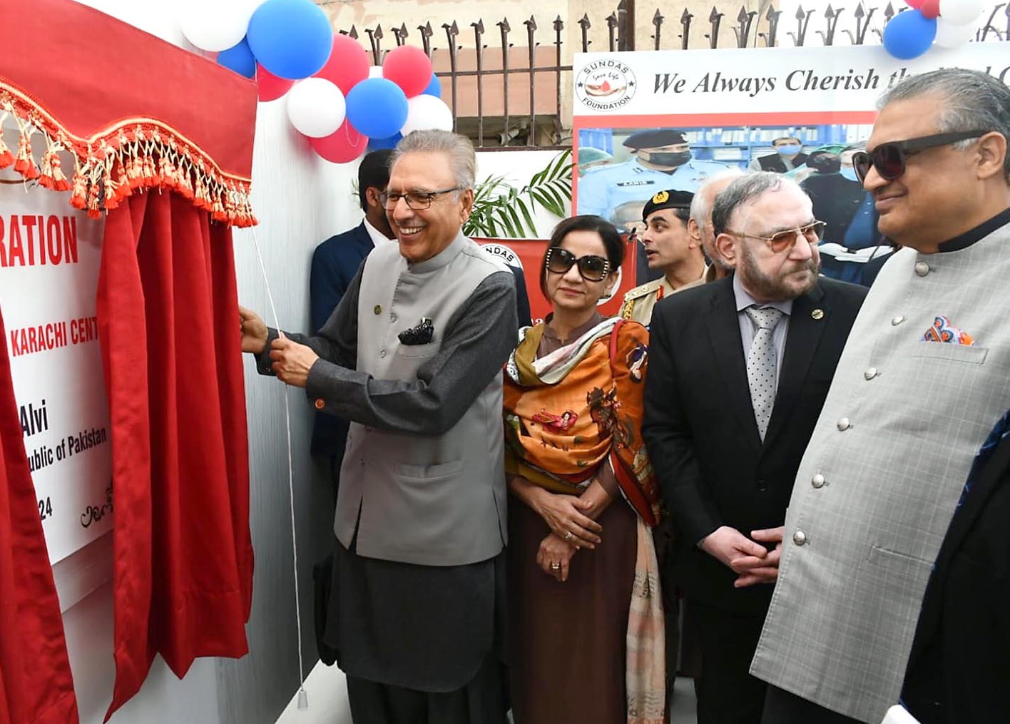 KARACHI President Dr. Arif Alvi inaugurating Sundas Foundation Centre