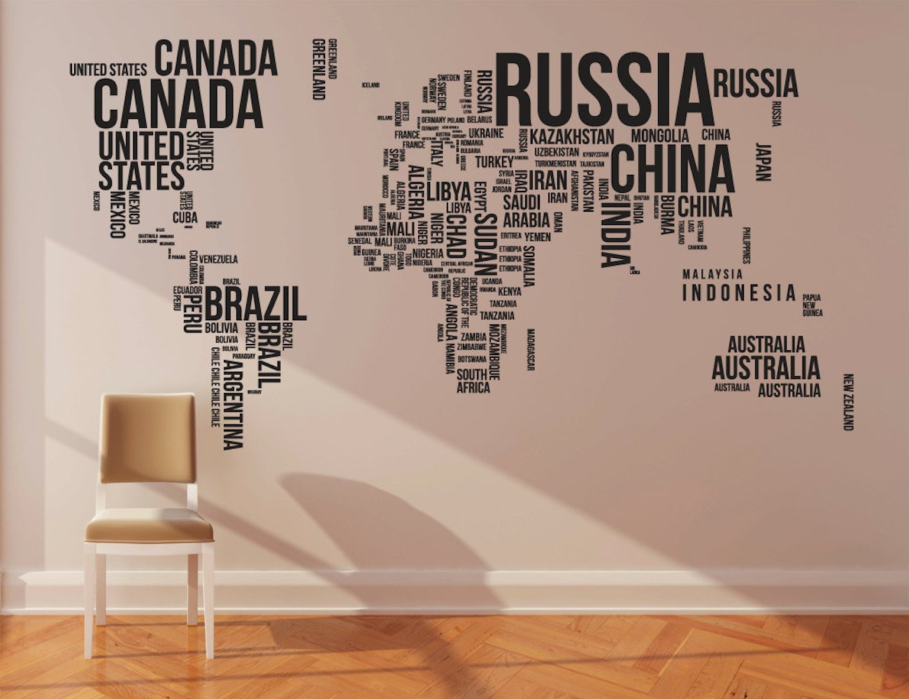 World Map Sticker For Wall Free Shipping for New Users