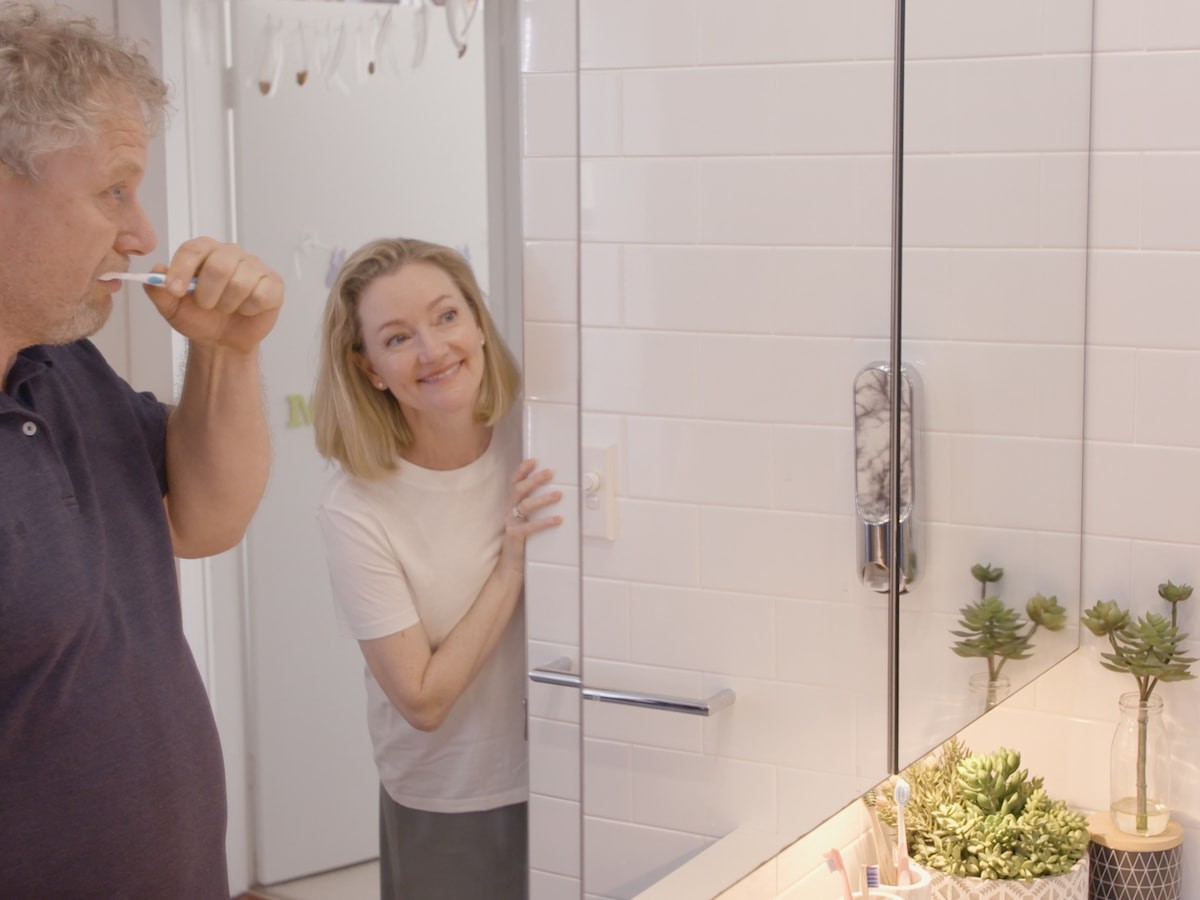 UpKit automatic toothpaste dispenser is a stylish bathroom accessory