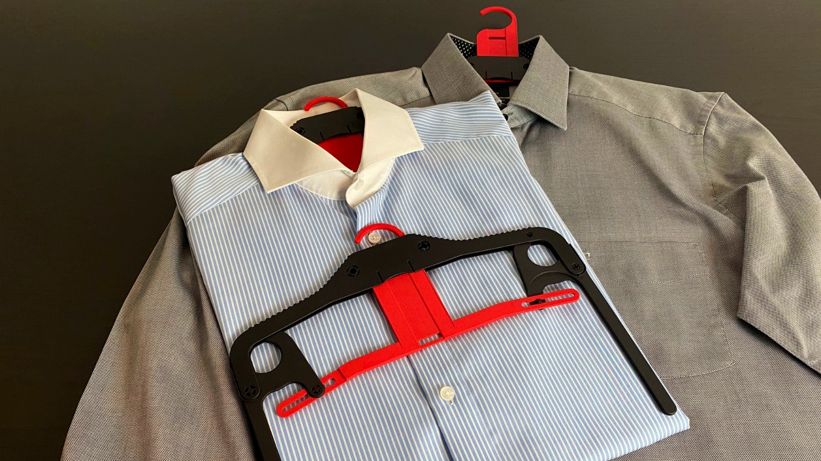 HangFold travel hanger transforms itself into a template for folding