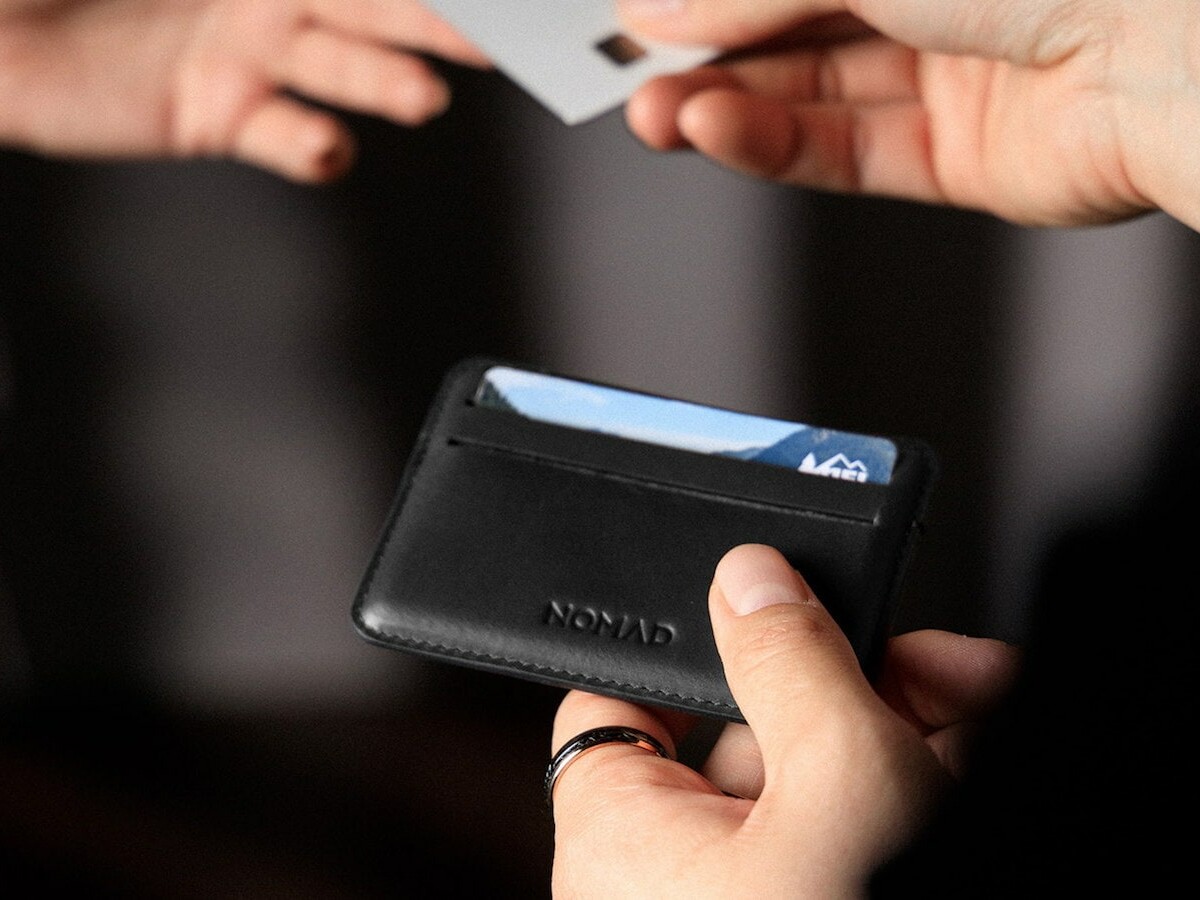 Nomad Card Wallet has thermoformed leather that creates space for cards