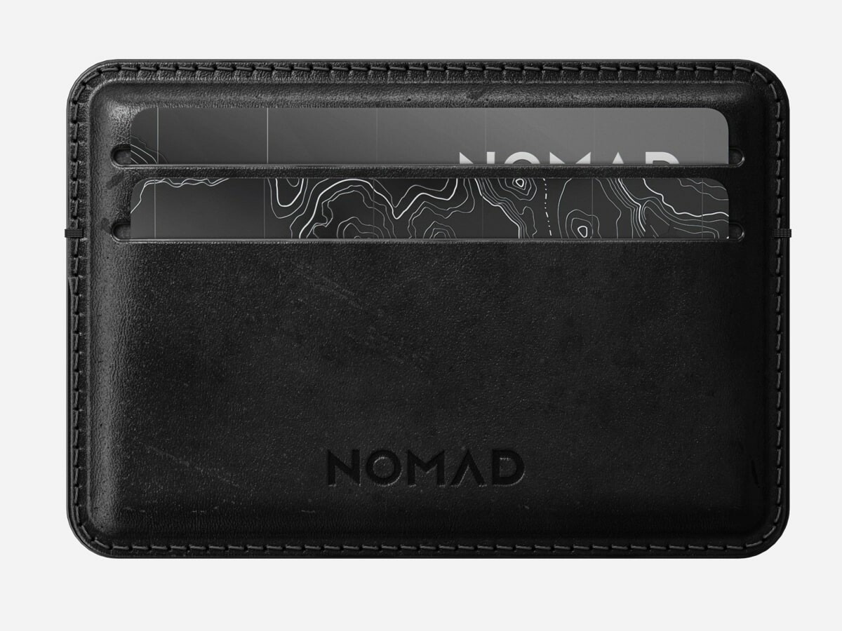 Nomad Card Wallet has thermoformed leather that creates space for cards