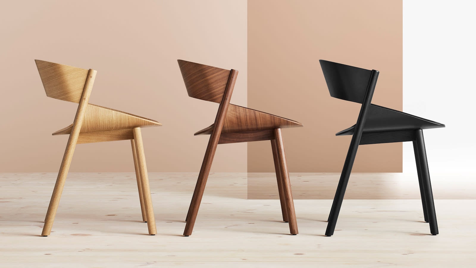 Blu Dot Port Dining Chair features a sculpted wood seat and graceful
