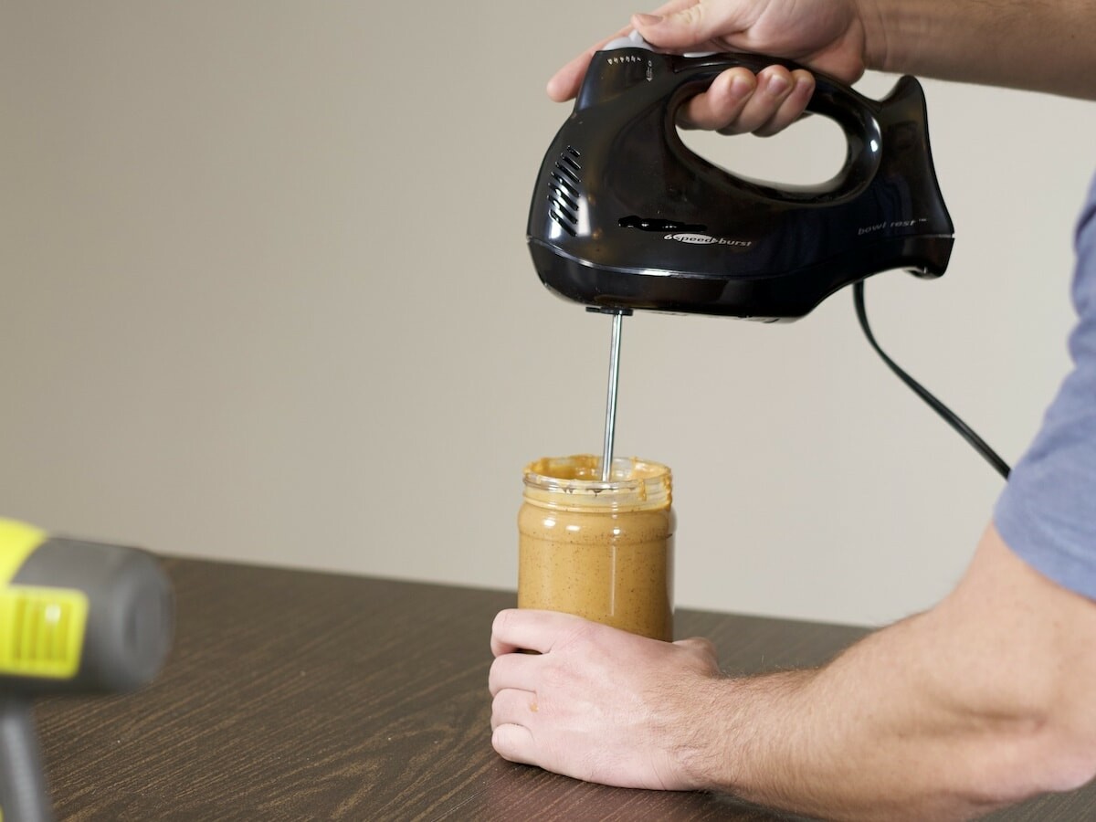 NutBustir natural nut butter mixer attaches to drills and hand mixers
