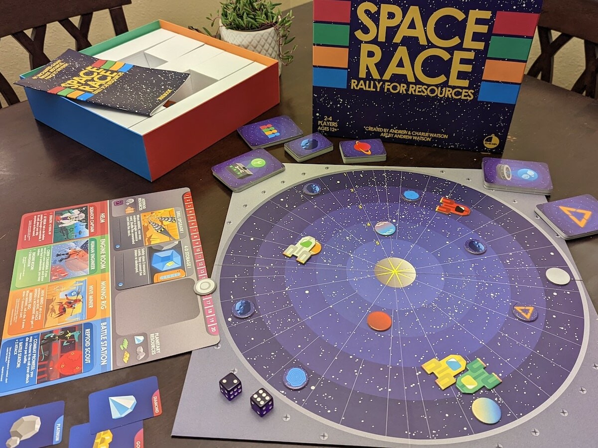 Space Race resourcegathering tabletop game is a fantasy game for 2 to