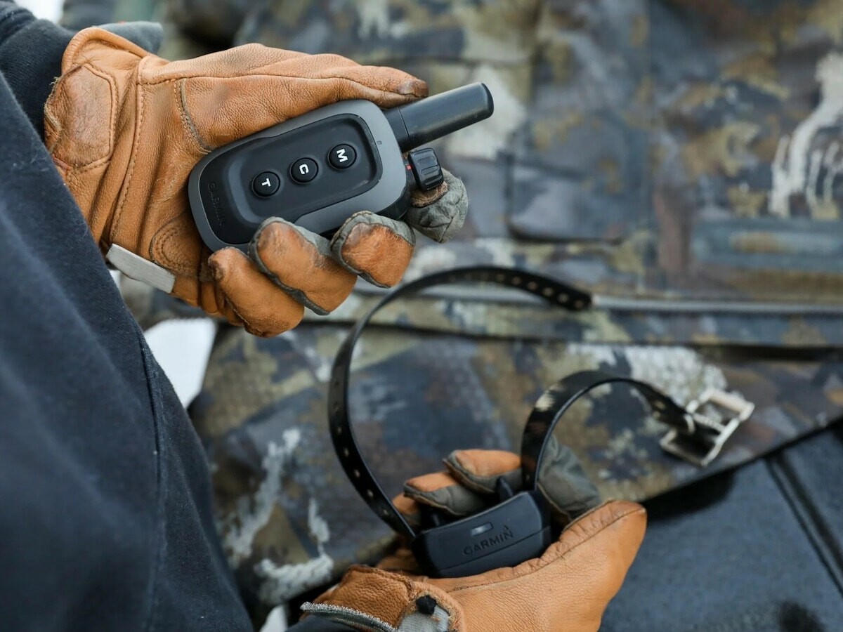 Garmin Delta SE dogtraining collar includes a palmsize remote for