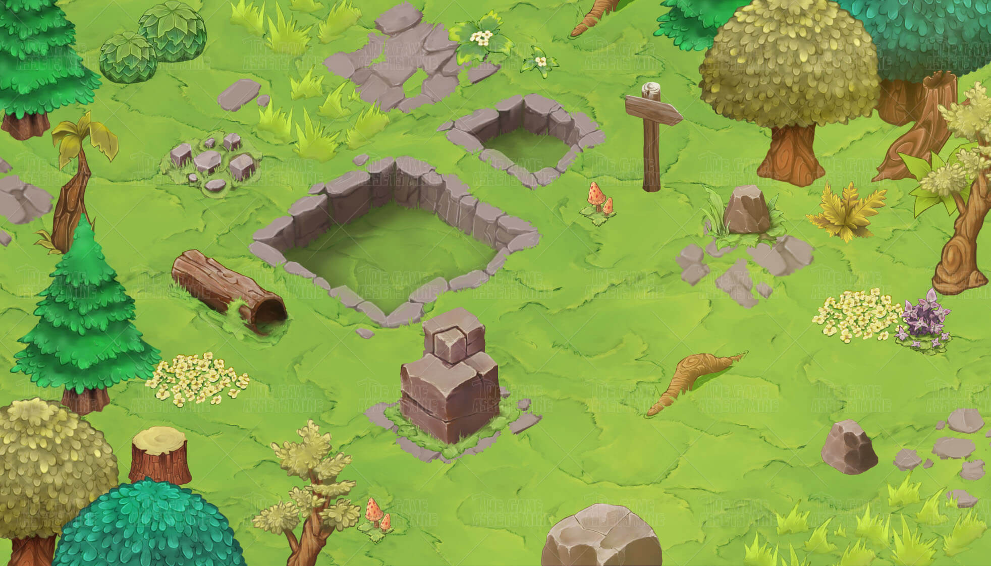 Isometric Forest Sprite Set thegameassetsmine