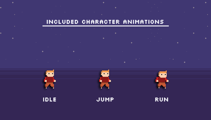 Pixel Art Platform Set thegameassetsmine