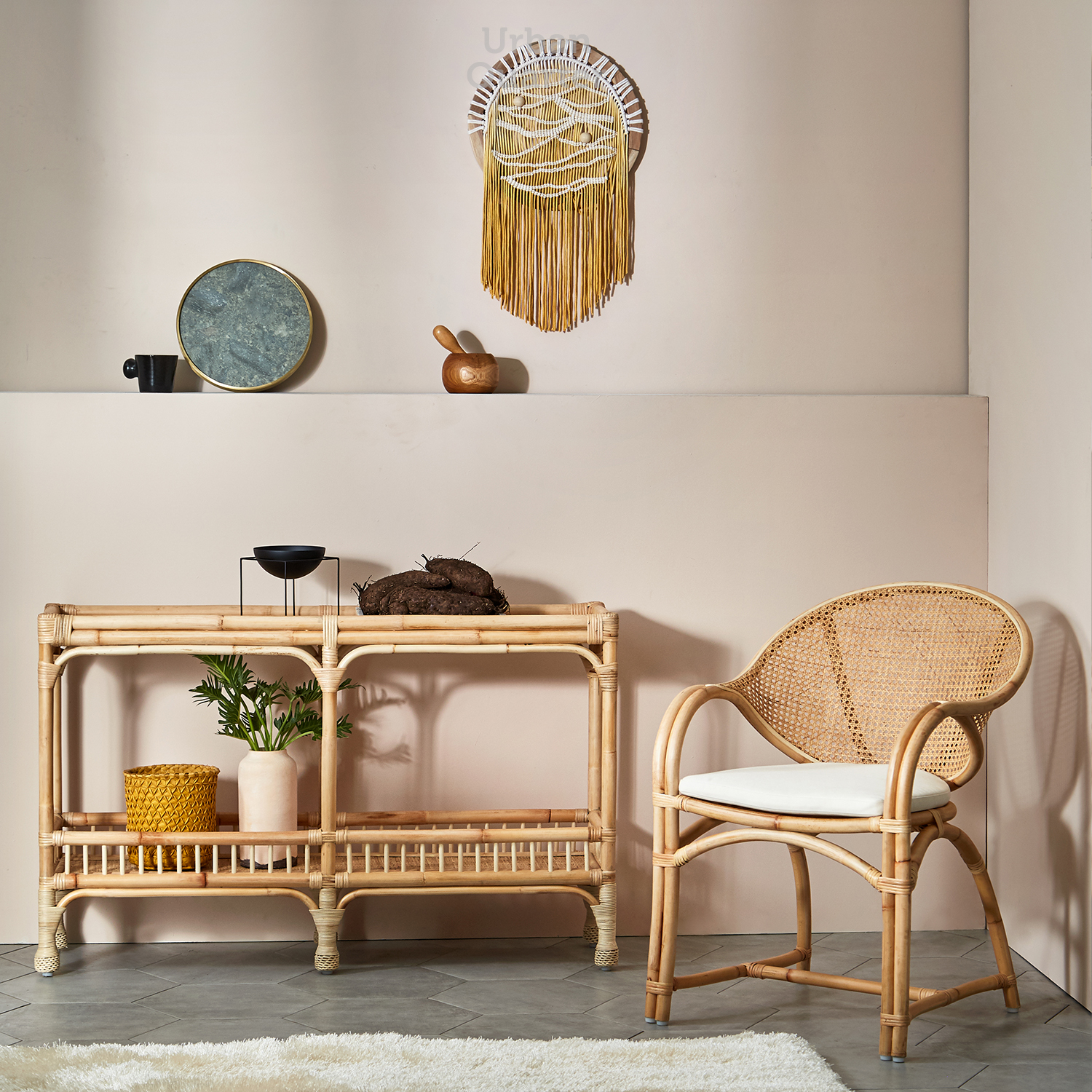 Rattan Console Table