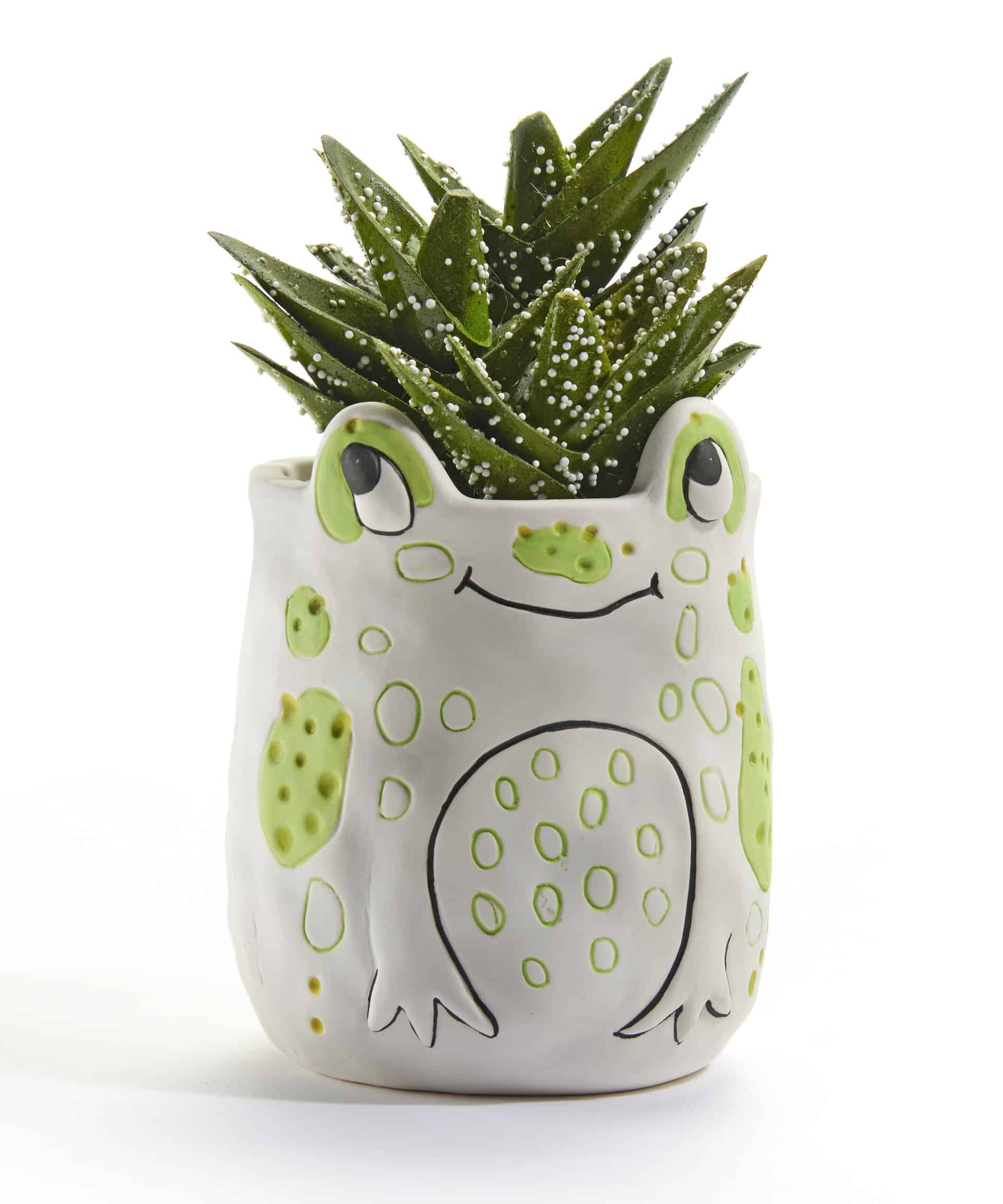 Novelty Planters, Planters & Pottery > Porcelain Frog Planter The