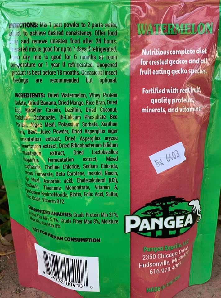 Pangea Complete Gecko Diet Watermelon The Gecko Geek