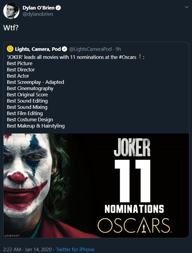 Geekiary News Briefs Oscar 2020 Nominations! “Morbius” Teaser Trailer