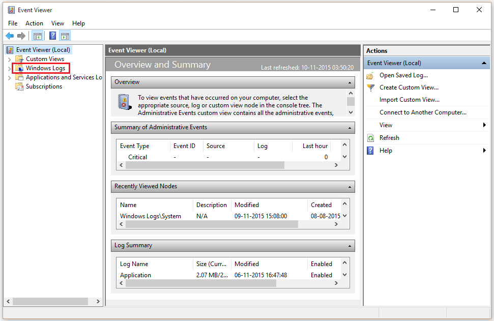 How to use Event Viewer to analyse errors in Windows 10