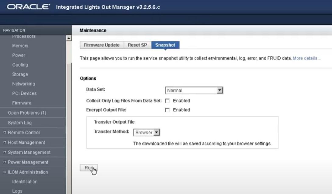 How to take an Oracle ILOM snapshot using GUI  Interface theGeeksHub