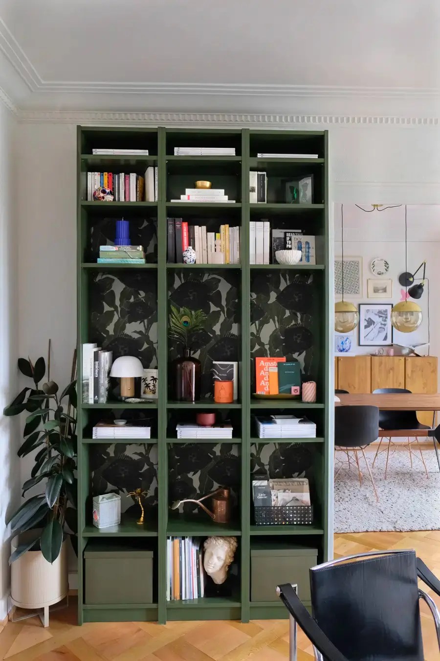 Take Your Bookcase to the Next Level How Wallpaper Can Transform Your