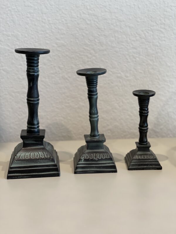 Rustic Aluminum Taper Candle Holder, Set Of 3 The Gilded Thistle