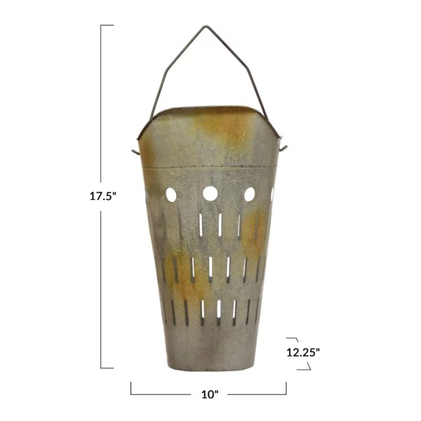 Distressed Metal Vintage Reproduction Olive Bucket The Gilded Thistle