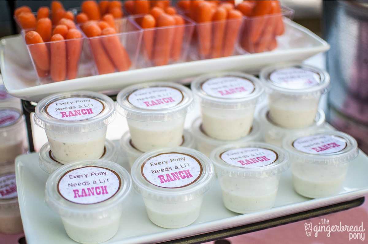 Pony Party Carrots and Ranch Dip Snacks + Printable Labels