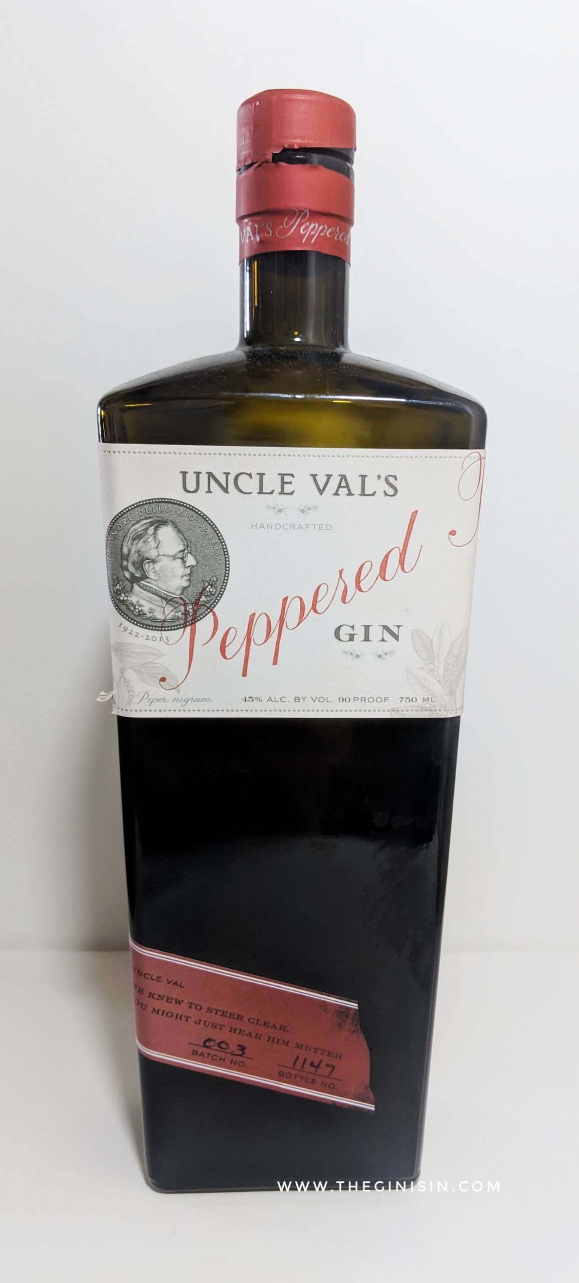 Uncle Val's Peppered Gin Expert Gin Review and Tasting Notes