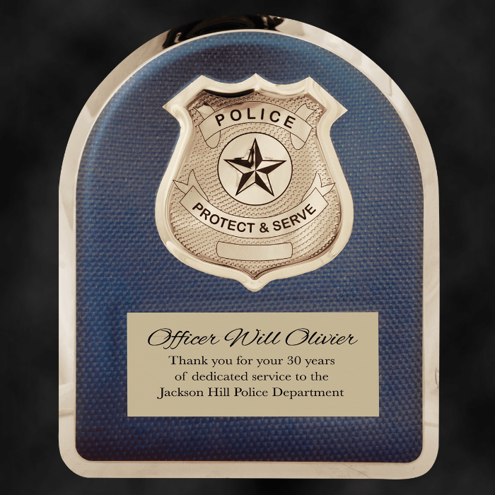 Police Service Plaque Award The Glass Fox