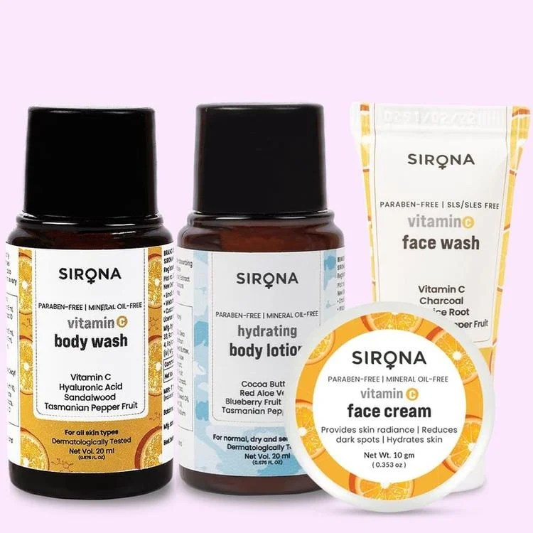 Sirona Vitamin C Face Wash, Body Wash, Face Cream & Hydrating Body