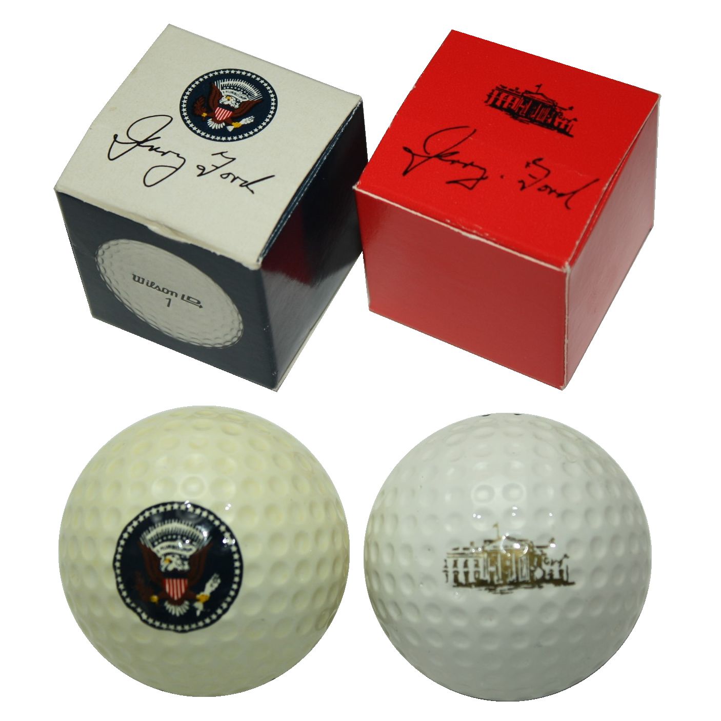 Lot Detail Lot of Two Jerry Ford Signature Model Golf Balls