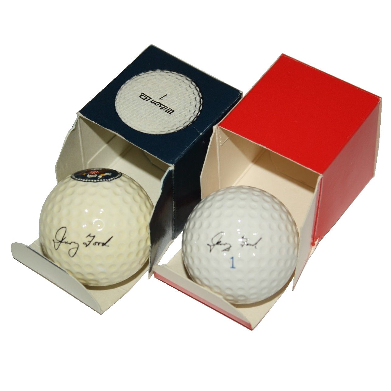 Lot Detail Lot of Two Jerry Ford Signature Model Golf Balls