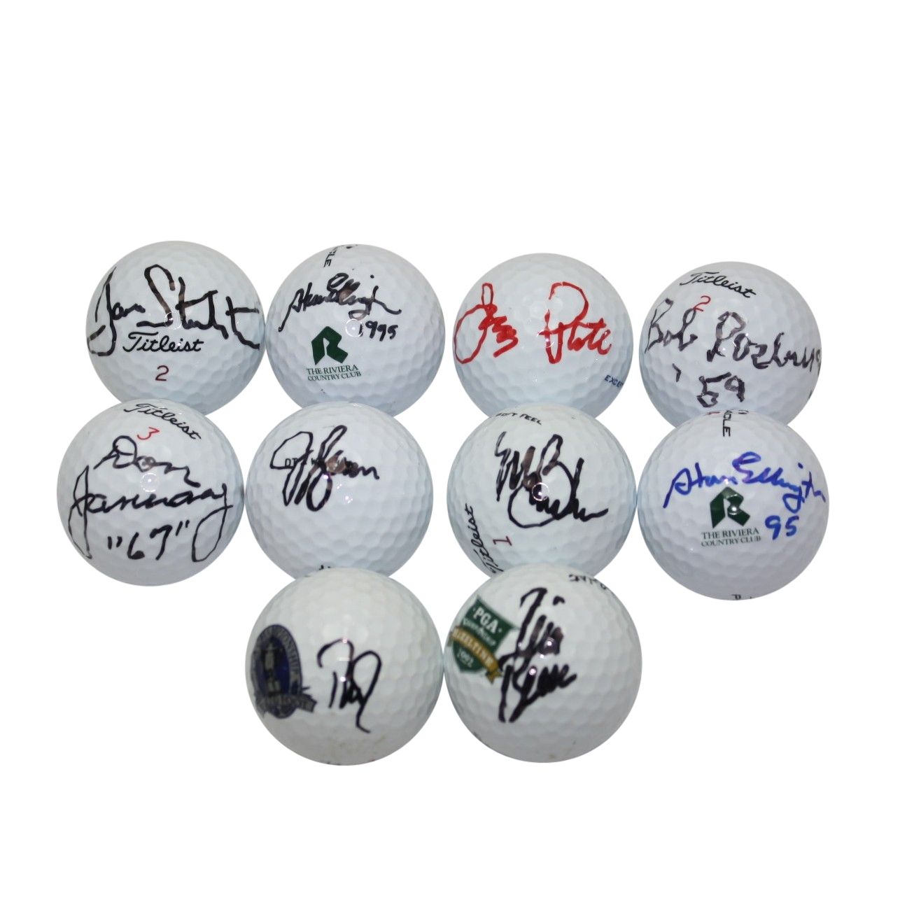 Lot Detail Lot of Ten PGA Championship Champions Signed Golf Balls