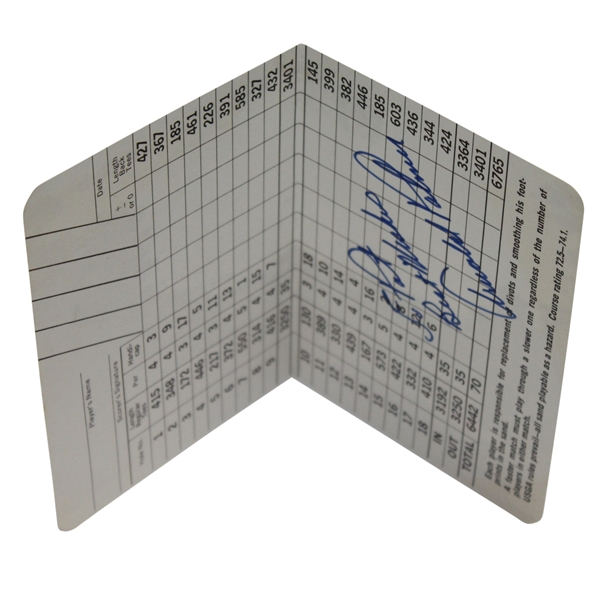 Lot Detail Pine Valley Scorecard Signed by Arnold Palmer JSA COA